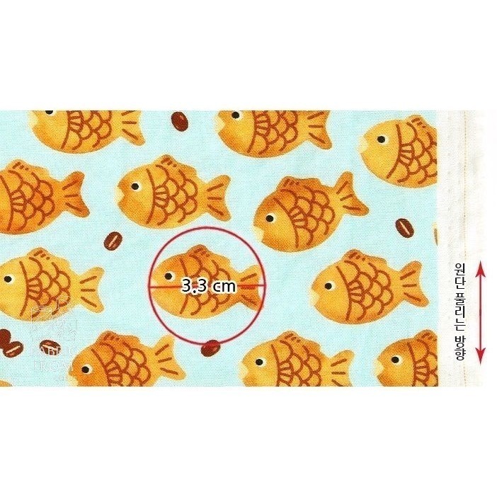 🌸現貨🌸韓國布 純棉布 棉布 印花布 鯛魚燒 韓國布料 圍兜布 洋裝布料-細節圖3