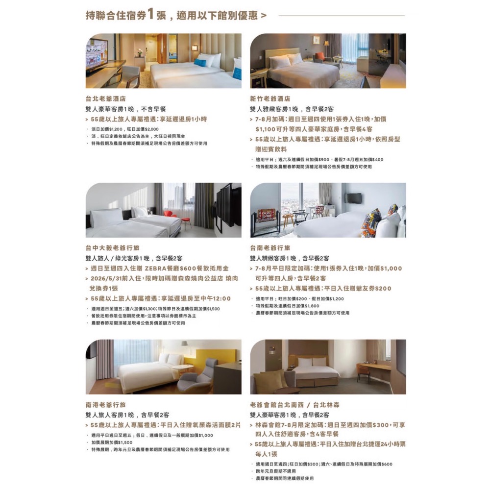 老爺酒店聯合住宿券 礁溪老爺 北投老爺 台南老爺-細節圖2