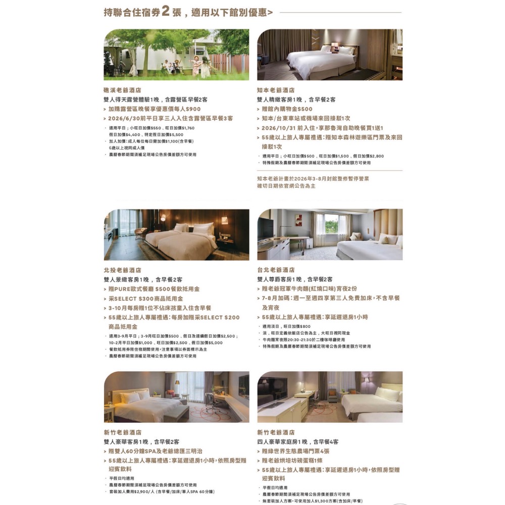 老爺酒店聯合住宿券 礁溪老爺 北投老爺 台南老爺-細節圖3