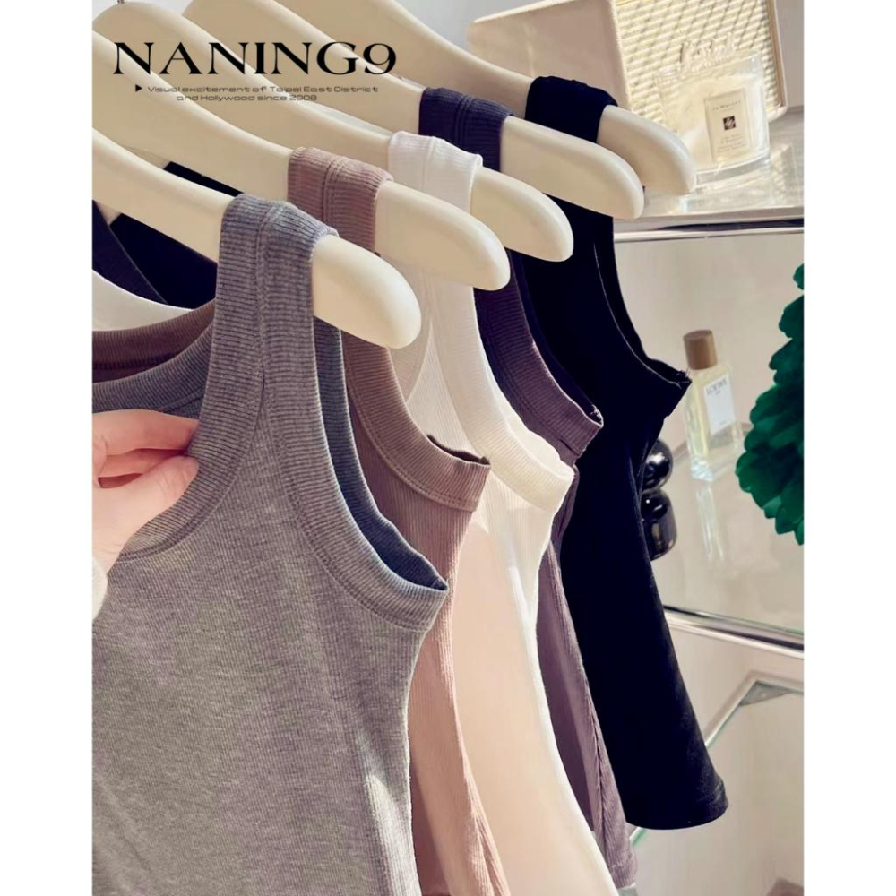 現貨！NANING9▲包副乳坑條小背心優質版無袖貼身！超實用必備款內搭打底羅紋背心修身遮副乳小可愛-細節圖7