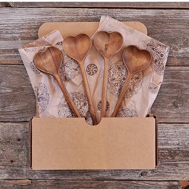 現貨稀！29CM 愛心木勺 精品送禮 無漆相思木愛心湯匙 攪拌匙攪拌木勺-細節圖5