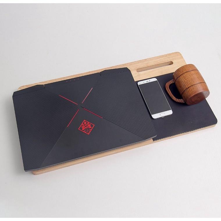 60CM木製筆記本支架辦公托架mac手提電腦架散熱器桌面 實木電腦桌墊【CH599】-細節圖4