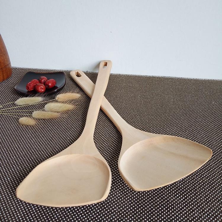 現貨無漆！ 34CM櫸木鍋鏟不沾鍋木鏟木質炒菜鏟長柄煎鏟烹飪鏟【CH565】-細節圖4