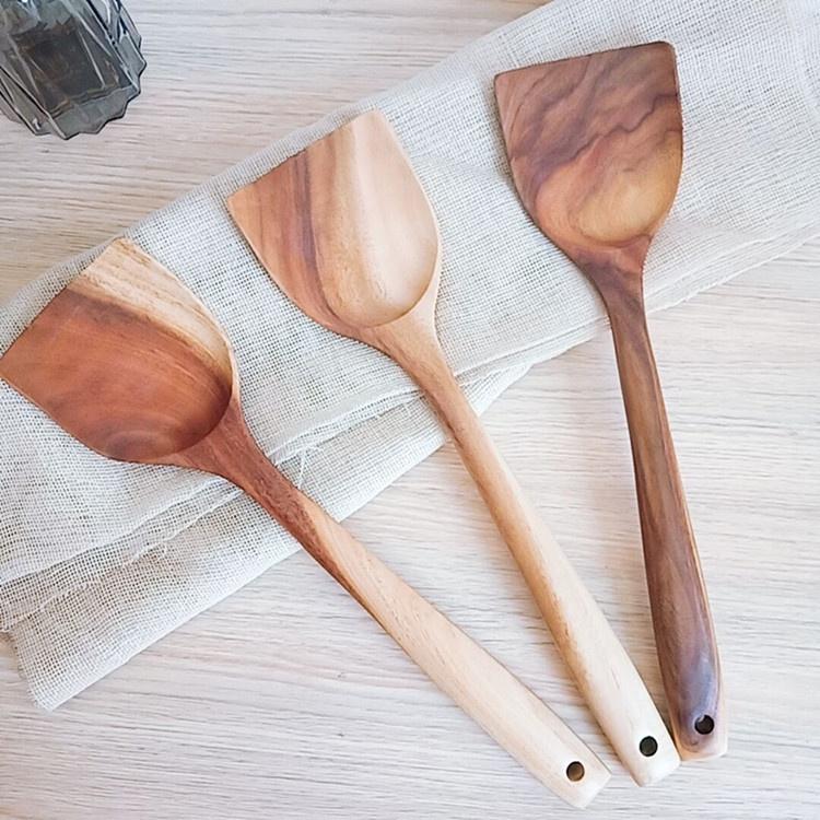 現貨稀！超滑潤手感~36／39CM厚實款柚木鏟烏檀木鏟長柄木質不沾鍋鏟炒菜鏟【CH554】-細節圖4