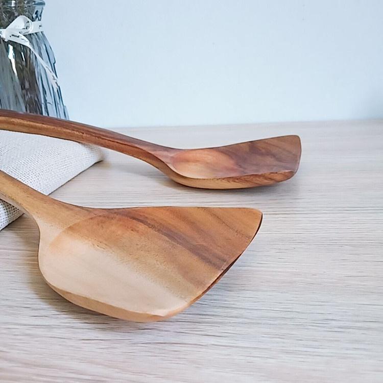 現貨稀！超滑潤手感~36／39CM厚實款柚木鏟烏檀木鏟長柄木質不沾鍋鏟炒菜鏟【CH554】-細節圖6