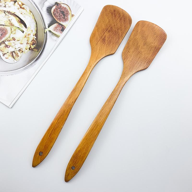 現貨獨！39*8CM加長手柄大木鏟~3款不沾鍋實木鏟木彎鏟子 防燙靜音炒菜大鍋鏟【CH540】-細節圖5