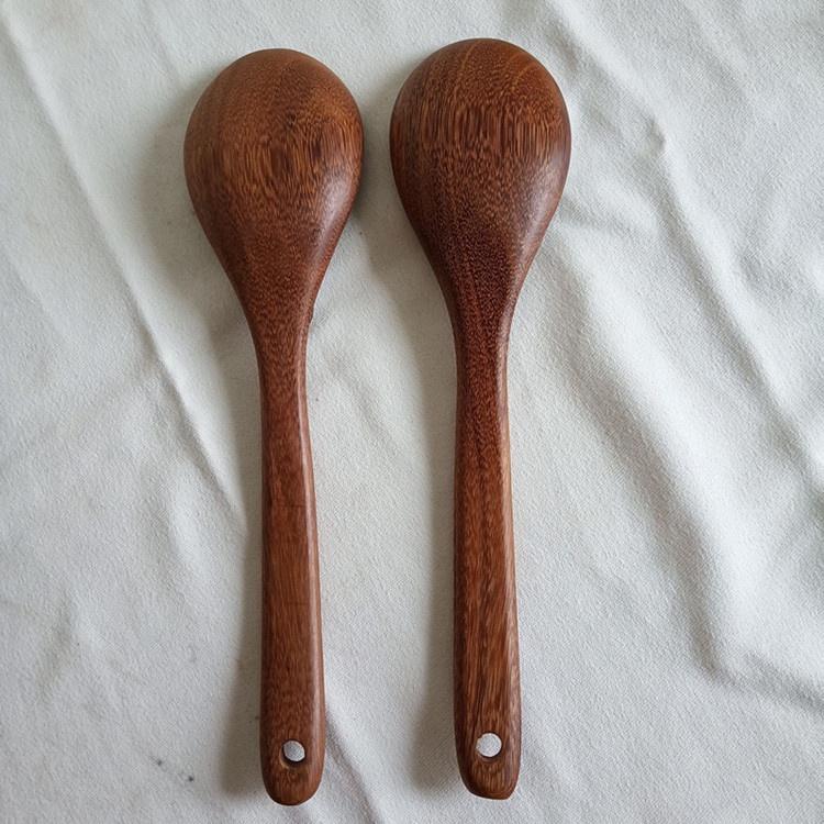 現貨無漆！30*7CM超美雞翅木曲線木湯勺~不沾鍋炒菜好用！長柄粥勺舀湯木勺匙木湯匙木飯匙【CH564】-細節圖4