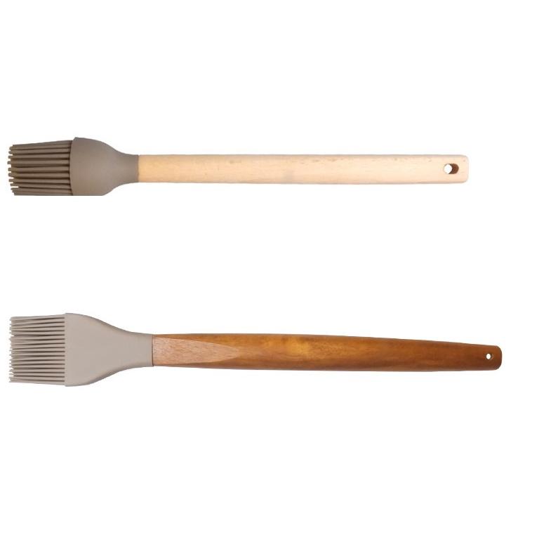 現貨！25CM烘培用矽膠木刷~加厚櫸木圓手柄蛋糕抹油刷子氣炸鍋烤箱專用【CH538】-細節圖2