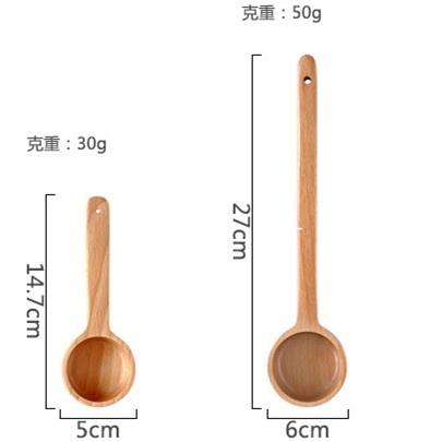 現貨稀！27／21／15CM咖啡豆平底木量勺~長款大量勺醬湯勺加長奶粉勺麵粉勺咖啡粉勺調味木勺餐具【CH103】-細節圖9