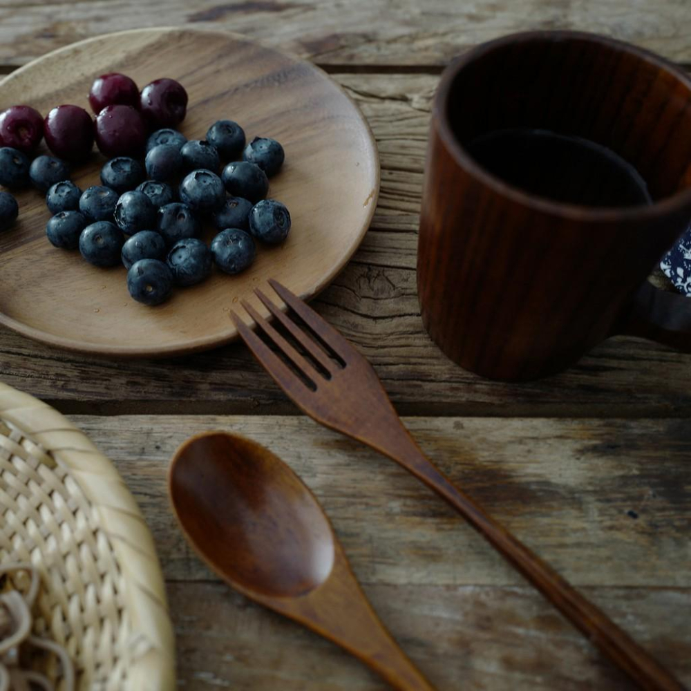 現貨！【22.5／18CM大小尺寸】日式環保長柄纏線木勺木叉泡麵叉便攜創意餐具木湯匙【CH020】-細節圖3
