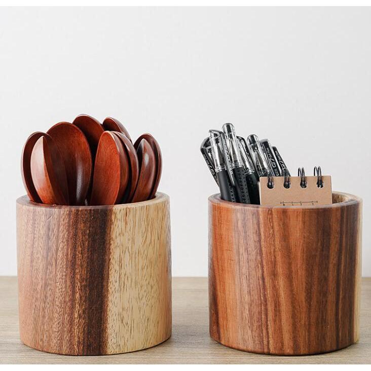 現貨獨！定制款11*11CM相思木木質大筆筒筷子筒 圓形木桶筆架筒【CH374】-細節圖2