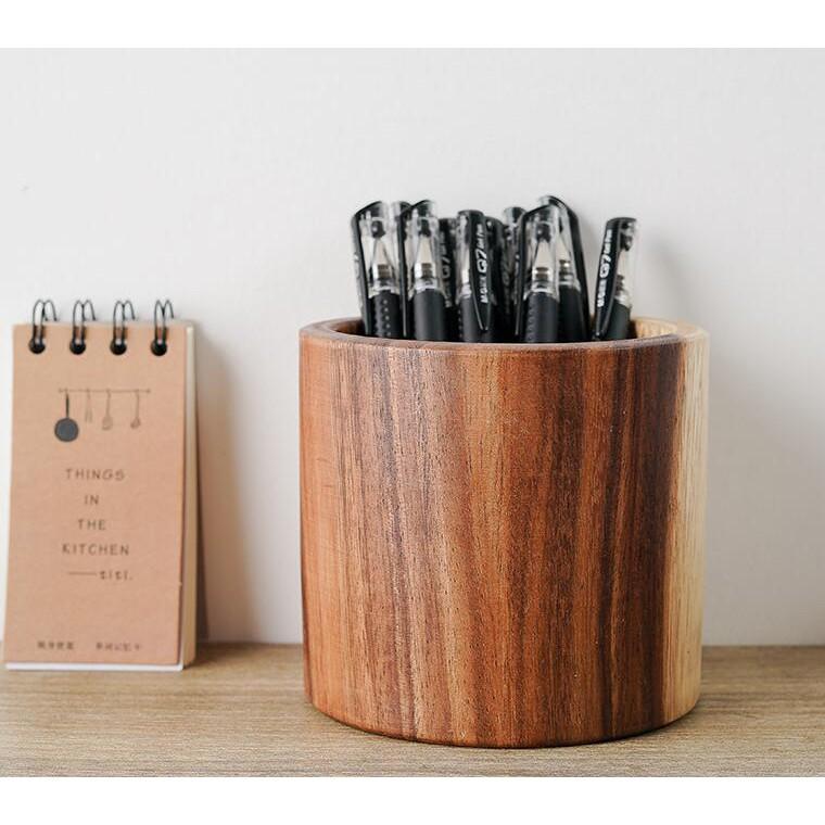 現貨獨！定制款11*11CM相思木木質大筆筒筷子筒 圓形木桶筆架筒【CH374】-細節圖3