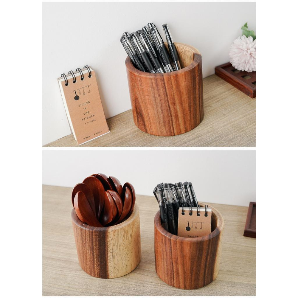 現貨獨！定制款11*11CM相思木木質大筆筒筷子筒 圓形木桶筆架筒【CH374】-細節圖4