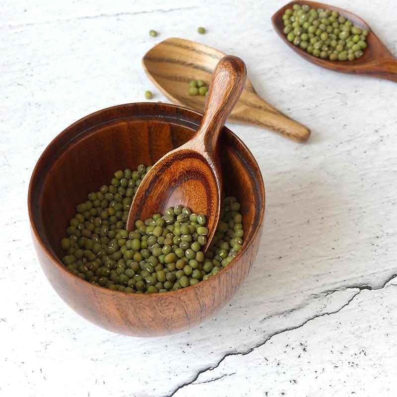 現貨！【9*4CM調料勺】不規則創意迷你小木勺奶粉勺茶葉勺大寬口短柄木湯匙【CH006】-細節圖4