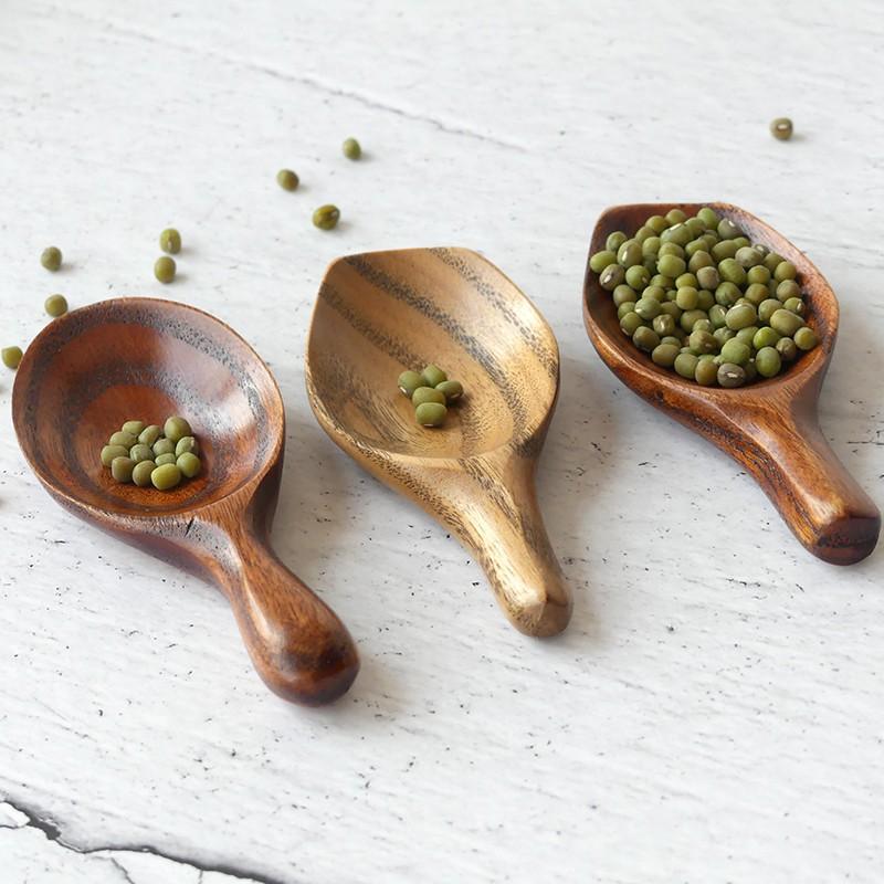 現貨！【9*4CM調料勺】不規則創意迷你小木勺奶粉勺茶葉勺大寬口短柄木湯匙【CH006】-細節圖7