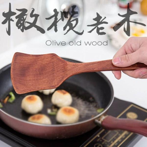 現貨！大小頭兩款~26CM天然不沾鍋無漆木鏟 玉子燒木鏟 廚房斧頭鏟煎蛋鏟【CH364】-細節圖2