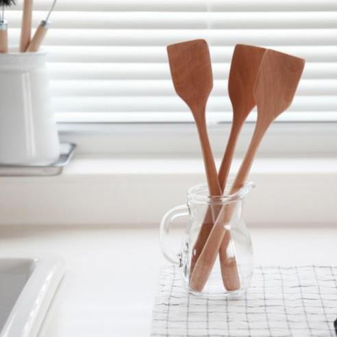 現貨！大小頭兩款~26CM天然不沾鍋無漆木鏟 玉子燒木鏟 廚房斧頭鏟煎蛋鏟【CH364】-細節圖5