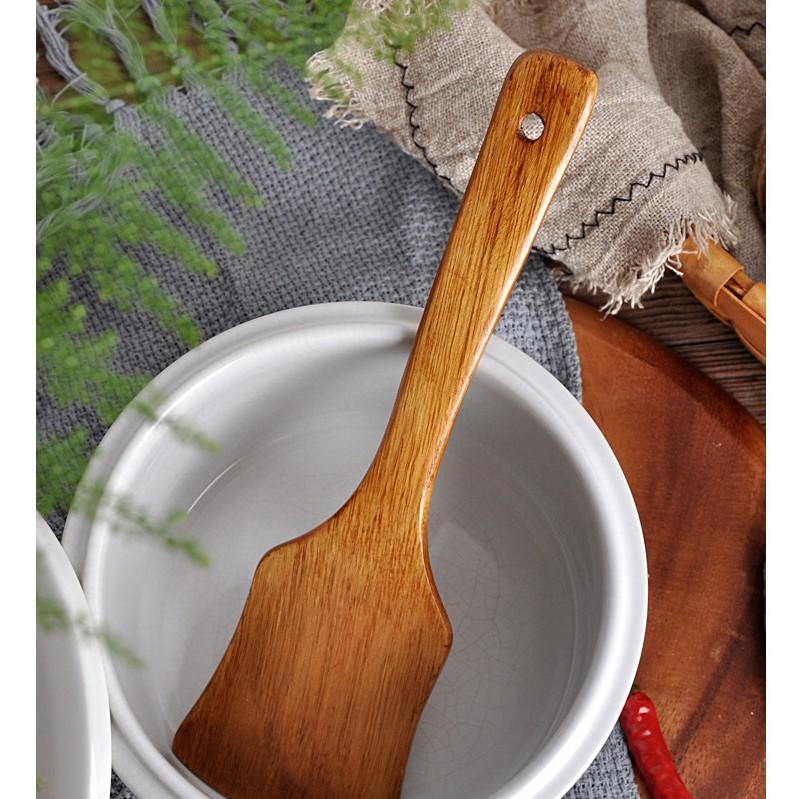 現貨！大小頭兩款~26CM天然不沾鍋無漆木鏟 玉子燒木鏟 廚房斧頭鏟煎蛋鏟【CH364】-細節圖7