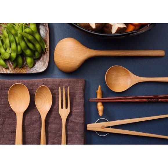 現貨！超順滑出日本！【稀有山毛櫸木栗木套裝】回家吃飯系列餐具~無添加木勺木叉木夾勺 【CH284】-細節圖3