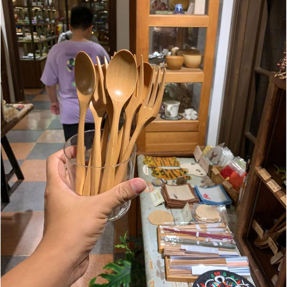現貨！超順滑出日本！【稀有山毛櫸木栗木套裝】回家吃飯系列餐具~無添加木勺木叉木夾勺 【CH284】-細節圖4