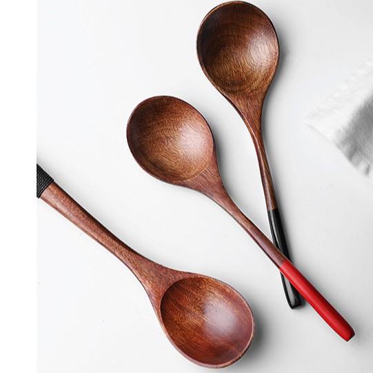 現貨稀！16CM迷你可愛款~圓頭細柄黑紅細手柄 環保創意楠木勺點心木湯匙【CH019】-細節圖3