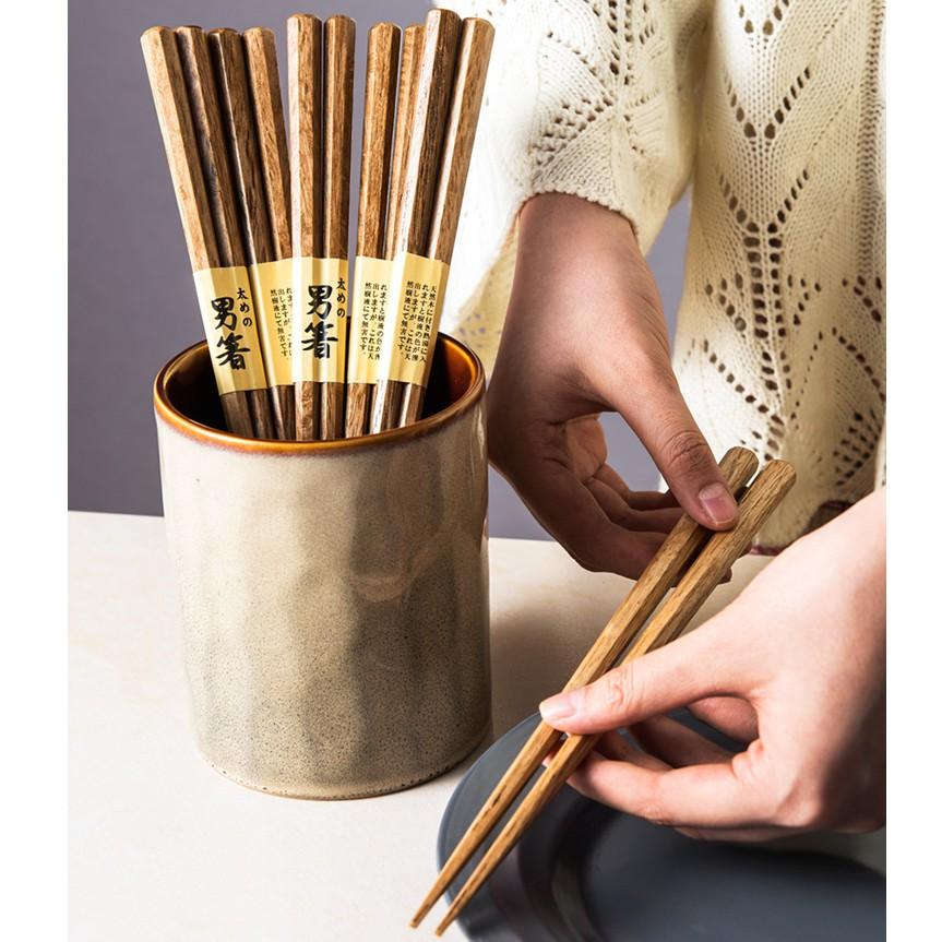 現貨稀【六角筷八角筷】有大頭超細尖頭木筷~日式手工栗木鐵木筷子復古環保餐具筷子【CH126】-細節圖4