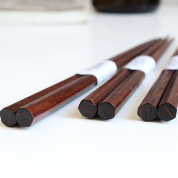 現貨稀【六角筷八角筷】有大頭超細尖頭木筷~日式手工栗木鐵木筷子復古環保餐具筷子【CH126】-細節圖5