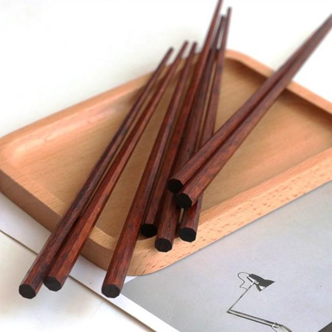 現貨稀【六角筷八角筷】有大頭超細尖頭木筷~日式手工栗木鐵木筷子復古環保餐具筷子【CH126】-細節圖7