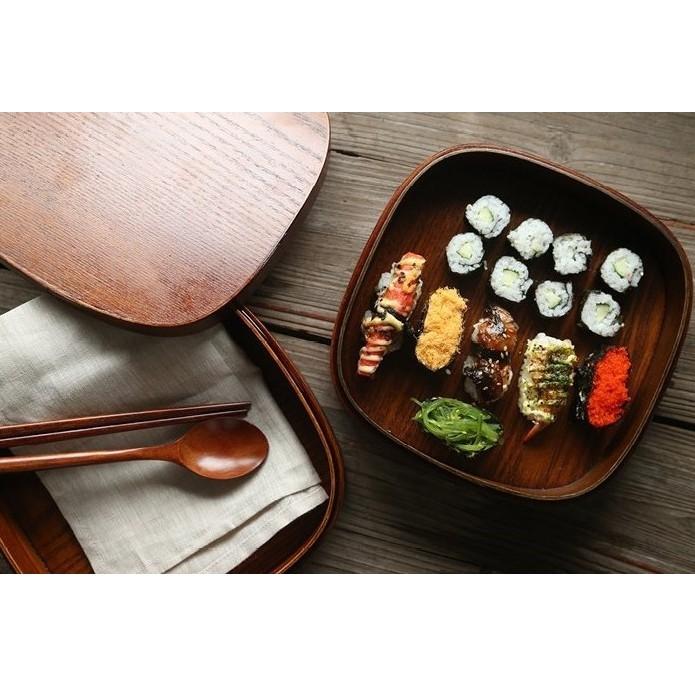 現貨稀！2L大容量精品雙層木飯盒~大容量日式木質壽司盒 創意八角形野餐盒實木便當盒【CH122】-細節圖7