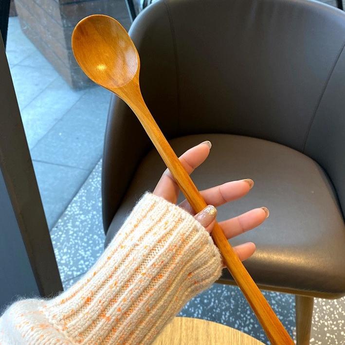 現貨稀！33*5.5出韓國▲復古斑駁款！勺口加大攪拌木鏟 日式火鍋勺烹飪長柄加厚木勺木湯匙【CH357】-細節圖7