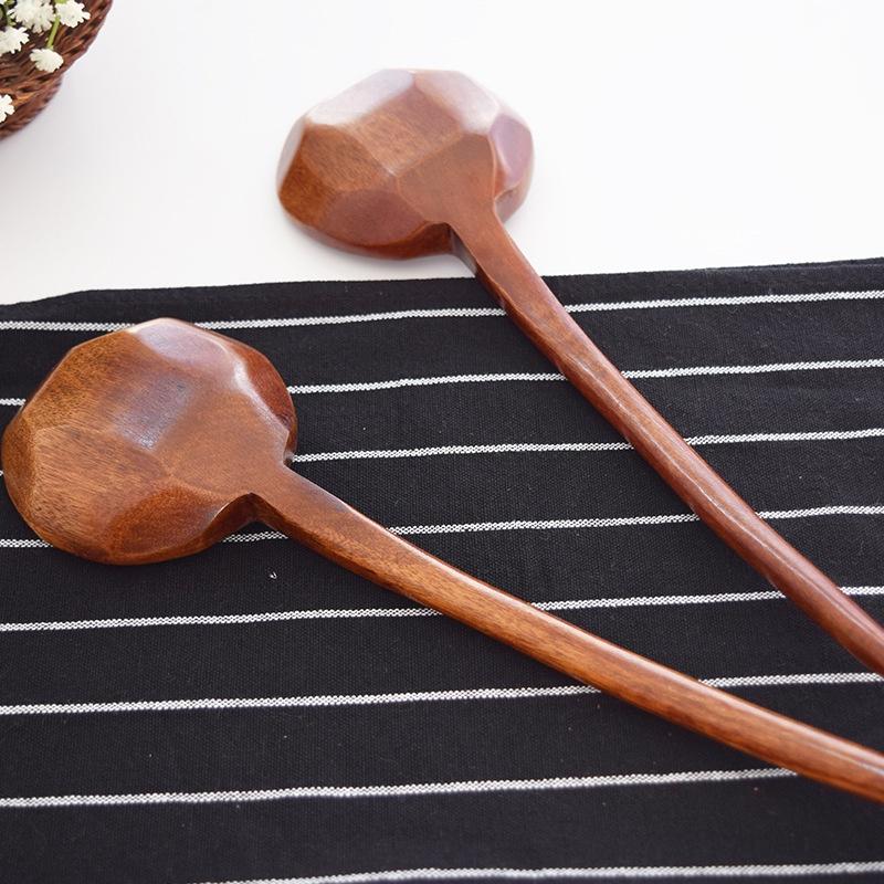 現貨獨！28*8cm實木手工雕刻龜甲木勺 大湯勺火鍋防燙勺 【CH289】-細節圖6