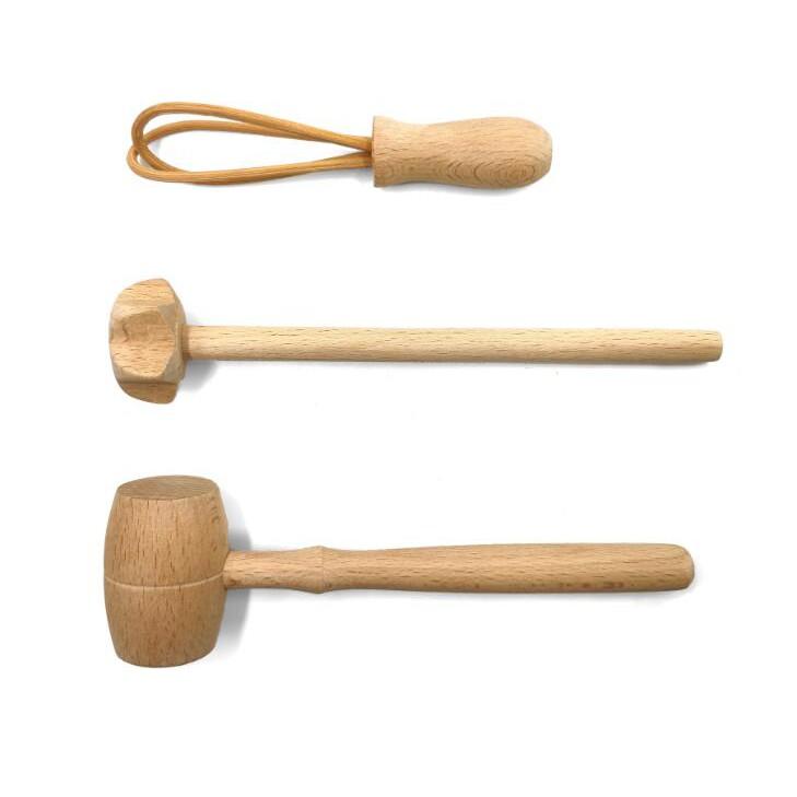 稀有無漆~八件組！櫸木餐廚廚房用品 桿麵棍 迷你木工具木勺木鏟打蛋器【CH475】-細節圖5