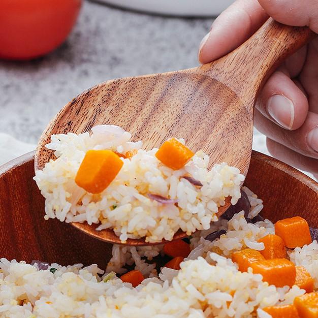 現貨！19CM韓國吃播胖飯勺~柚木烏檀木把手小菜碟手持小木碟~不沾鍋小木鏟木飯匙飯鏟木飯勺木湯匙【CH341】-細節圖4