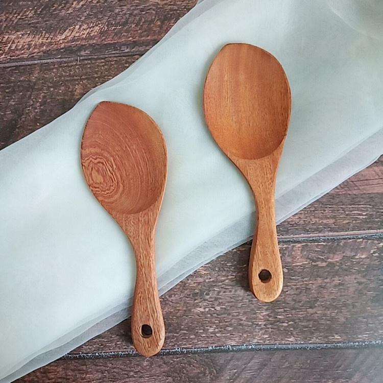 現貨！19CM韓國吃播胖飯勺~柚木烏檀木把手小菜碟手持小木碟~不沾鍋小木鏟木飯匙飯鏟木飯勺木湯匙【CH341】-細節圖5