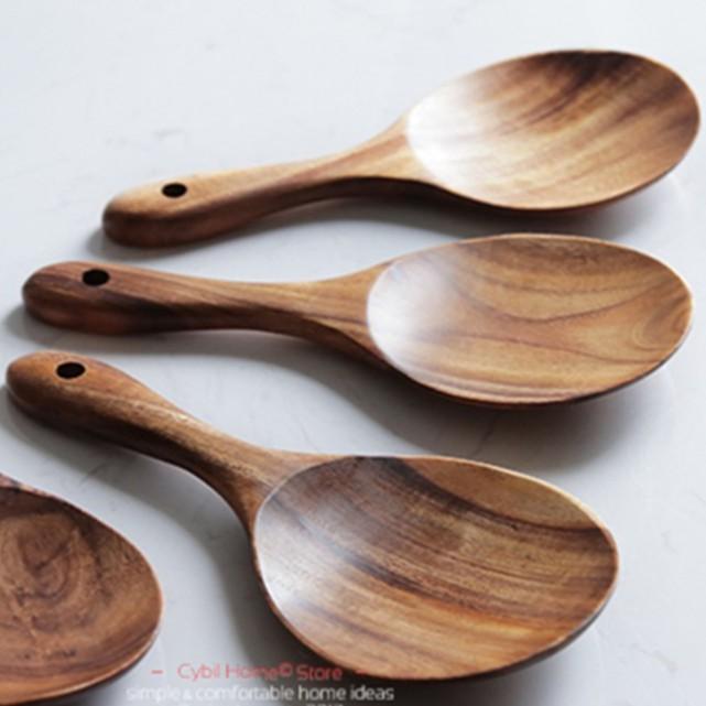 現貨！19CM韓國吃播胖飯勺~柚木烏檀木把手小菜碟手持小木碟~不沾鍋小木鏟木飯匙飯鏟木飯勺木湯匙【CH341】-細節圖7