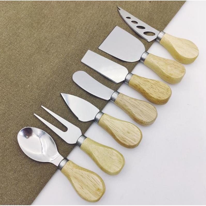 現貨！12.5CM~好用迷你小刀叉勺鋒利不銹鋼相思木柄起司奶油刀套裝 切蛋糕麵包芝士奶酪刀 【CH285】-細節圖2