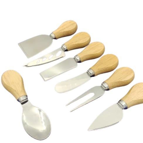 現貨！12.5CM~好用迷你小刀叉勺鋒利不銹鋼相思木柄起司奶油刀套裝 切蛋糕麵包芝士奶酪刀 【CH285】-細節圖3