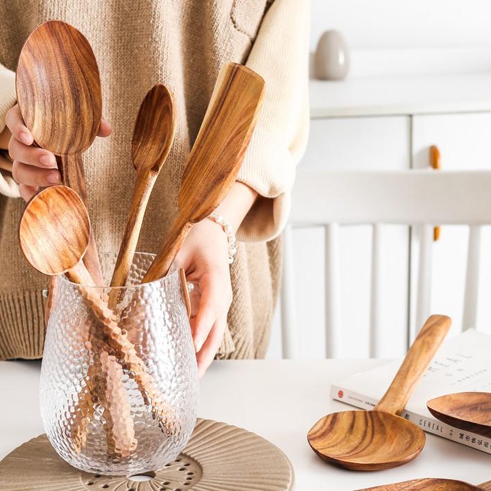 現貨稀！【厚實款】加長版異國風系列~家用柚木木鏟炒菜鏟子玉子燒木質鍋鏟【CH258】-細節圖9