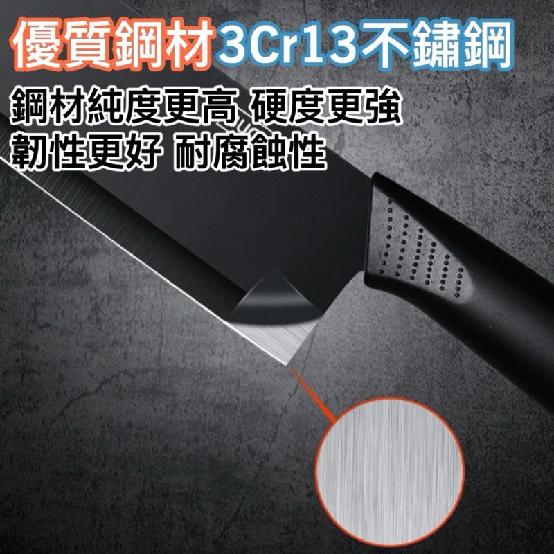台灣現貨/隔日-【黑刃菜刀 廚師刀 水果刀】附護套｜防鏽防沾 露營 居家必備 菜刀 切菜刀 廚房刀具 露營 野餐 刀子-細節圖2