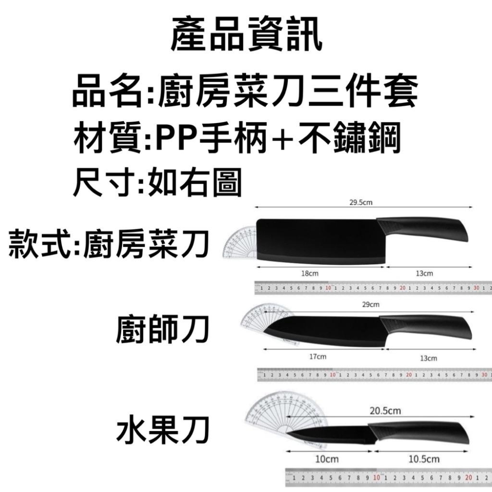 台灣現貨/隔日-【黑刃菜刀 廚師刀 水果刀】附護套｜防鏽防沾 露營 居家必備 菜刀 切菜刀 廚房刀具 露營 野餐 刀子-細節圖9