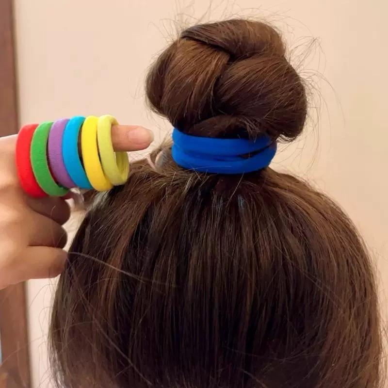 台灣現貨-高彈力髮圈32入 50入 兒童髮圈 髮圈 髮飾 髮夾 彩色髮圈 兒童橡皮筋 彩色橡皮筋 馬尾髮圈 綁頭髮 髮帶-細節圖5