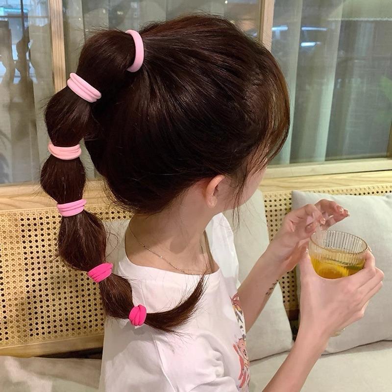 台灣現貨-高彈力髮圈32入 50入 兒童髮圈 髮圈 髮飾 髮夾 彩色髮圈 兒童橡皮筋 彩色橡皮筋 馬尾髮圈 綁頭髮 髮帶-細節圖6