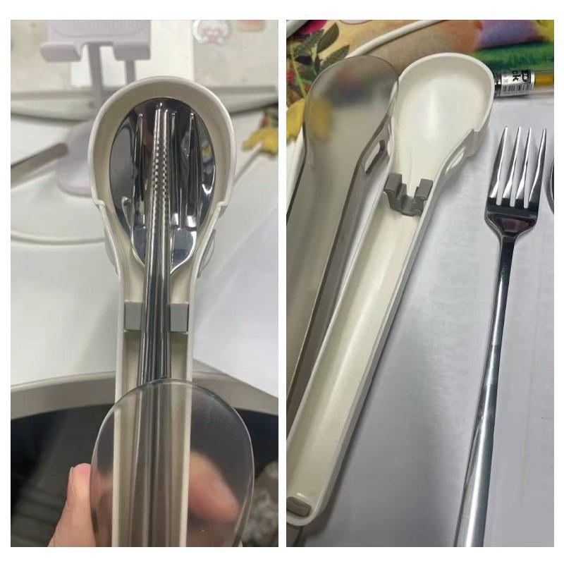台灣現貨/隔日-304食品級不鏽鋼餐具三件組 隨身餐具 餐具 露營餐具 學生餐具 野餐餐具 上班族必備 湯匙 筷子 叉子-細節圖5