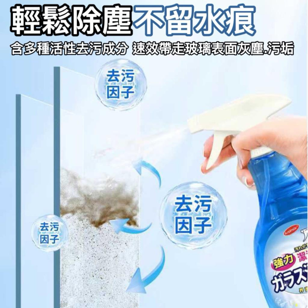 台灣現貨/隔日-【99.9%去污】強力玻璃清潔劑 350ml 家用車用 玻璃清潔劑 玻璃清潔噴霧 玻璃亮潔劑 玻璃除垢劑-細節圖3