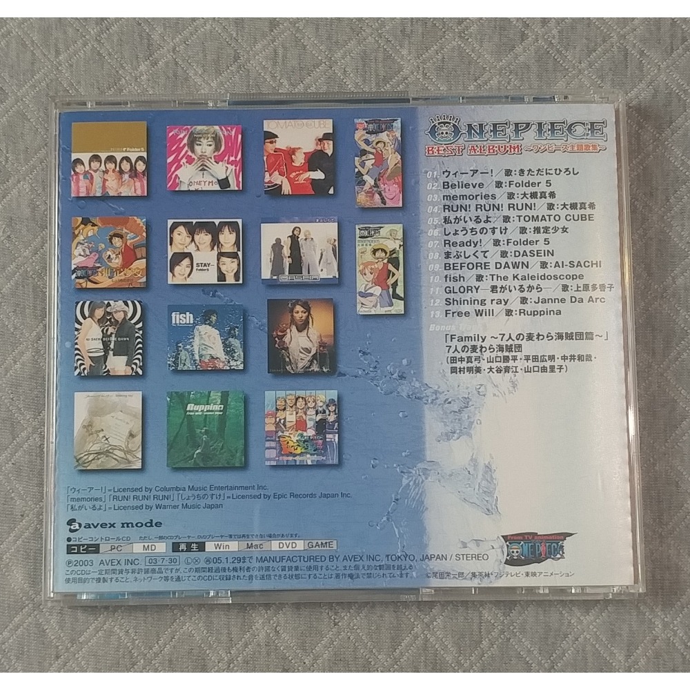 ONE PIECE BEST ALBUM 主題歌集 (海賊王 航海王 主題歌集)   日版 二手專輯 CD-細節圖2