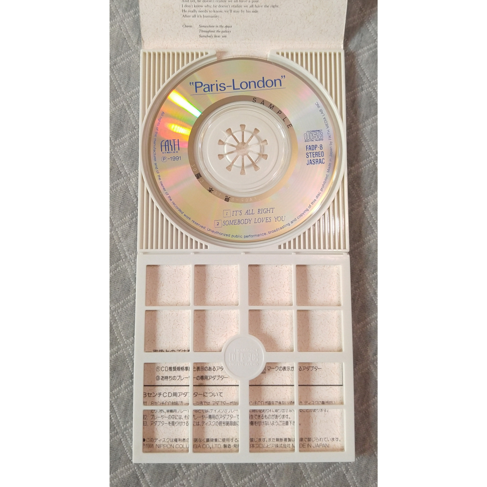 Paris London - IT’S ALL RIGHT   日版 二手單曲 CD-細節圖6