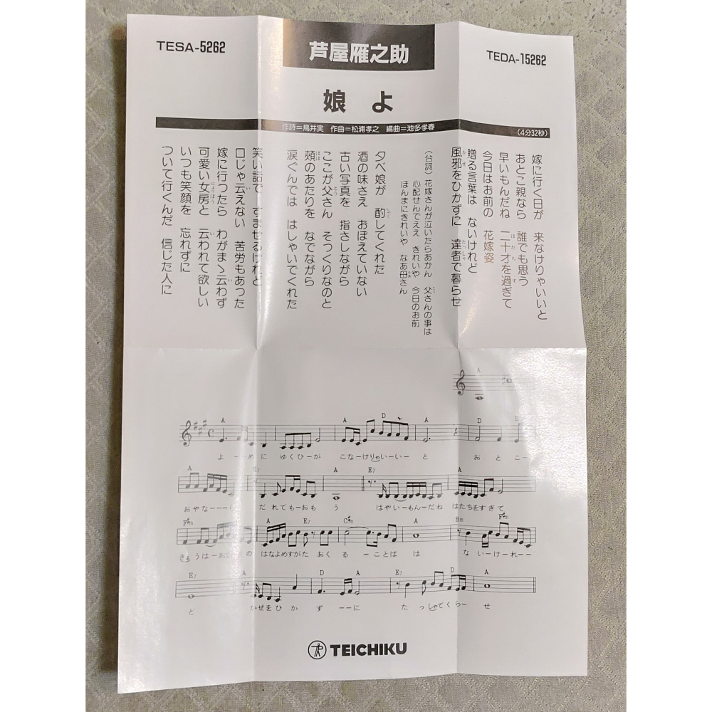 芦屋雁之助 (蘆屋雁之助) - 娘よ ／ コップ酒  日版 二手單曲(演歌) CD-細節圖8