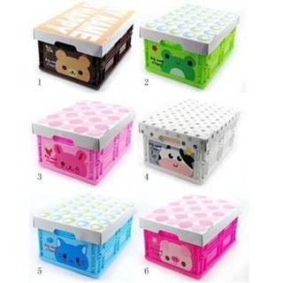 【印森活】大款動物圖案摺疊收納置物箱／此款為紙蓋上蓋｜收納箱 收納 動物圖案 塑膠箱 防塵箱 摺疊箱 箱子-細節圖2