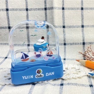 【印森活】藍色可愛漂浮印章 郵輪／藍海豚／警車(印面大小3*1cm)｜連續章 漂浮章 可愛印章 交通工具 海洋世界-規格圖5