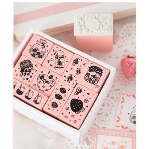 【印森活】文青木製印章套組｜教學章 老師章 萬用章 印章組 手帳印章-規格圖3